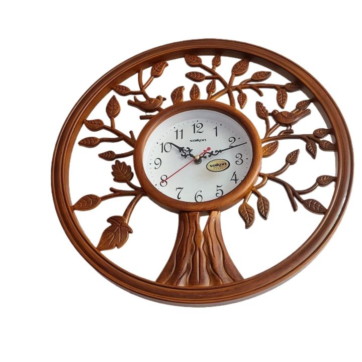 Saikon%20Quartz%20Clock%20wood%20Colour%20Analog%20Tree%20Wall%20Clock%20s-717%20Made%20In%20India%2040cm%20-%20Image%203