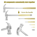 Mini Hammer 6 in 1 Small Hammer Brass Hammer Screwdriver with Screwdriver Hammers Hand Tools Hammer for Picture Hanging. 