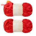 The velvet yarn used for crochet knitting is made of 100% polyester fiber, which is soft to the touch and skin-friendly, and the furry chenille is evenly fluffy, does not fall off, is smooth and comfortable.. 