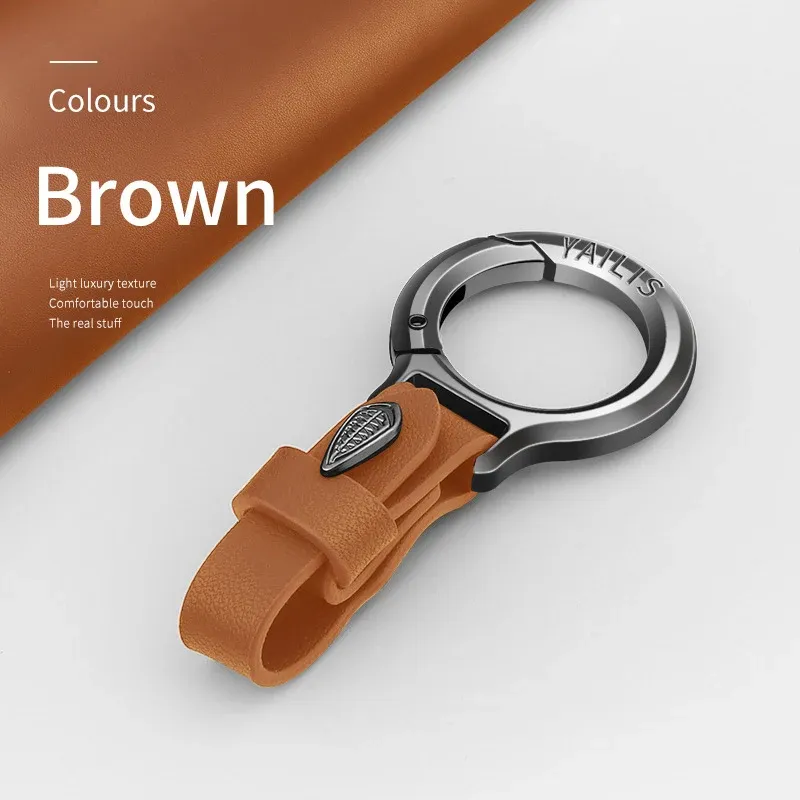 Leather Car Keychains for Women Men Waist Belt Buckle Carabiner Car Pendant Key Chains Rings Keyring Bag Gifts