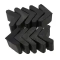 Rubber L Shaped Angle Iron Foot Pads Covers 10 Pcs Black. 