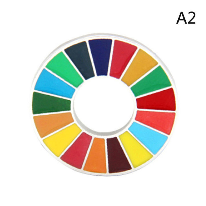 Enamal 17 Colors Sustainable Development Goals Brooch United Nations SDGs Pin ANLAN