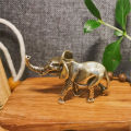 1PCS Antique Bronze Minature Elephant Figurines Tea Pet Table Ornament Decorations Solid Copper Crafts Home Decor Accessories Gifts. 