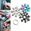 18 in 1 Snowflake Multi Tool Portable Stainless Steel Wrench Bottle Opener Pocket Snowflake Keychain Tool. 