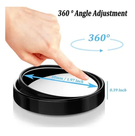 2pcs%20Blind%20Spot%20Mirror%202%20Inch%20Round%20HD%20Glass%20Convex%20360%C2%B0%20Wide%20Angle%20Side%20Mirror%20with%20ABS%20Housing%20for%20Car%20SUV%20and%20Truck(frame)%20-%20Image%202
