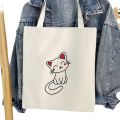 Cutie Cat Tote Bag for Girls - Adorable Eco-Friendly Bag. 