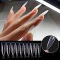 100Pcs/box Dual Forms Tips Quick Building Gel Mold Nail System Full Cover Tips Nail Extension Forms For Manicuring Tools Set. 