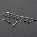 Yfashion 1.8mm Rhinestone Nose Nail Body Piercing Jewelry Stainless Steel Nose Ring 10pcs/pack. 