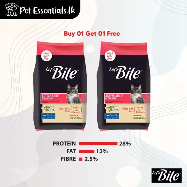 Let's Bite Active Adult Cat ( Buy One Get One Free 400g x 2 pcs )