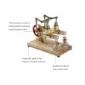 Stirling Engine Kit Hot Air Motor Model Physical Dual Engine Generator Model with LED Light Flywheel Design Science Experiment Wooden Base DIY Education t-oy for Teacher Adults Kids School Office Decor. 