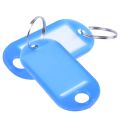 40 Pcs Key ID Label Tags Split Ring Keyring Keychain Blue. 