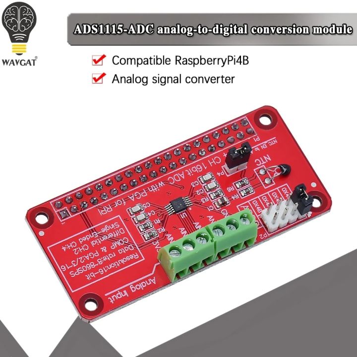 official 3.3V ADS1115 ADC Module for Raspberry Pi 3/2 / B + / I2C RPI ADS1115 ADC Analog to Digital Converter for arduino