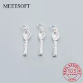 MEETSOFT 999 Sterling Silver Baby Spoon Letter Charms Special of DIY Handmade Making Finding Jewelry Compontens Accessory. 