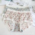 Caitian Women's Lace Graphene Transparent Underwear Printing 31995 Striped Mesh Spring and Summer 3 Mid Waist ˇ. 