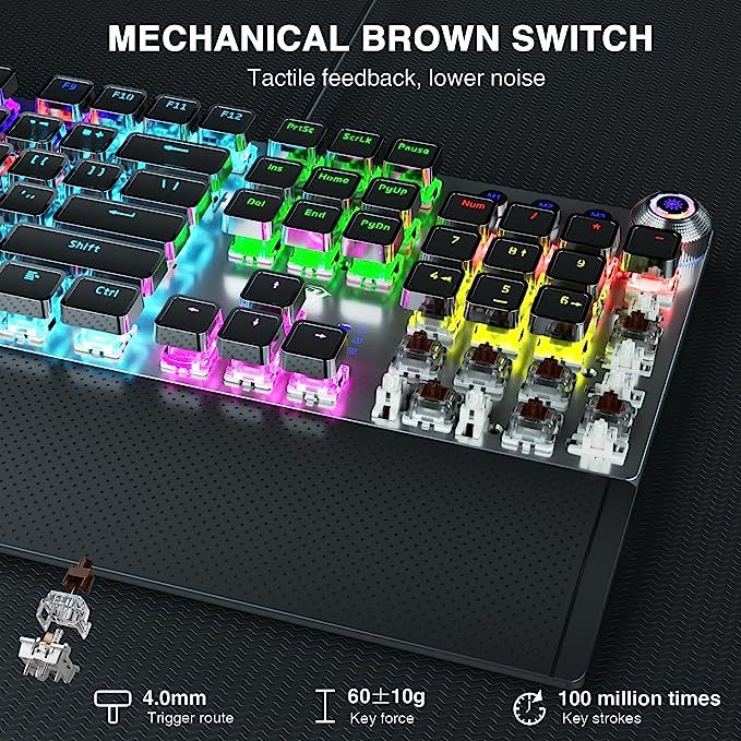 AULA%20S2016%20104-keys%20Square%20Key%20Cap%20Mixing%20Light%20Mechanical%20Blue%20Switch%20Metal%20Panel%20Wired%20USB%20Gaming%20Keyboard,%20Length:%201.6m%20-%20Image%203