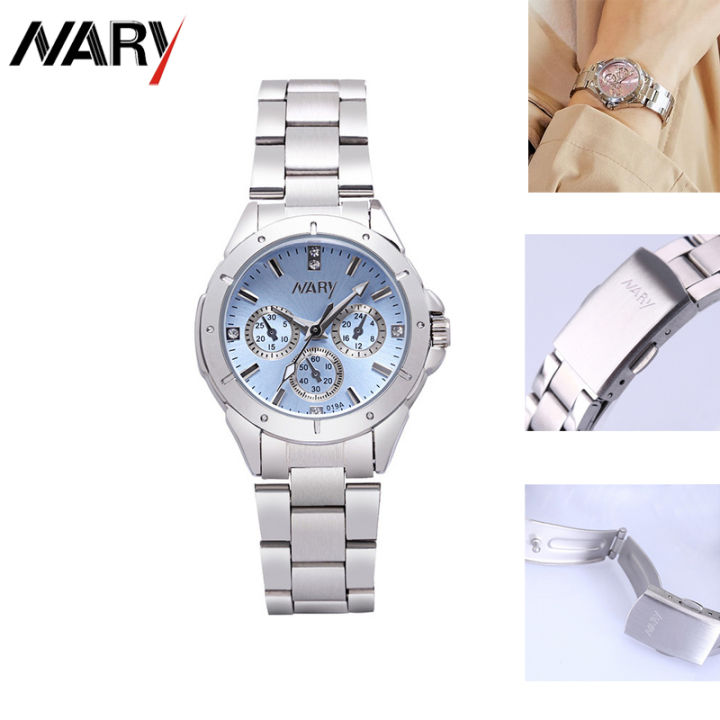 Nary Women's Fashion Watches Waterproof Diamond Classic Casual Quartz Wristwatches Top Luxury Brand Ladies Watch