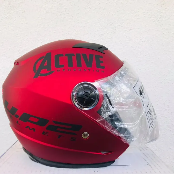 U.P.%202%20%20Active%20Red%20Black%20Matt%20Motor%20Bike%20Helmet%20SLS%20Certified%20-%20Image%202