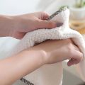 Super Absorbent Microfiber Dishwashing Kitchen Dish Cloth Towel (Hanging Towel)Non-Stick Oil, Thickened Table Cleaning Cloth. 
