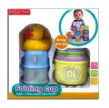 Folding & Stacking Cups with Duck for Kids (11 Pieces) - Baby Educational Nesting Toy by ZinZen. 