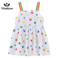 Yfashion Baby Girls Cotton Sleeveless Tank Dress Cute Sweet Printing Rainbow Wide Shoulder Strap Princess Dress For Kids Aged 1-4. 