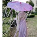 82cm Hanfu Oiled Paper Umbrella Rain Women Photography Prop Rain proof Ribbon Antique Tassels Umbrella Fan Paraguas Parasol. 