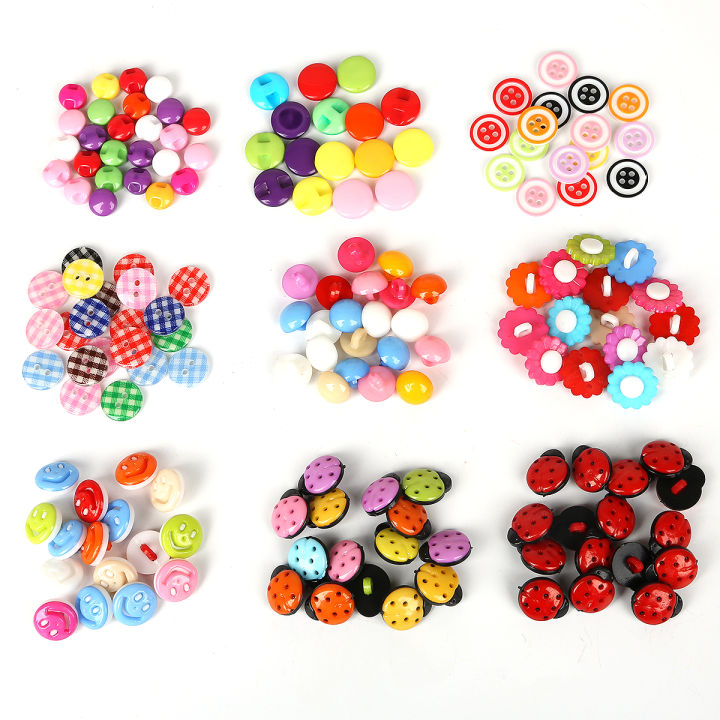 50PCS%20Multi-Shapes%20Buttons%20Sewing%20Craft%20Clothes%20Accessories%209-15mm%20Buttons%20Botones%20For%20Scrapbooking%20Dyed%20Plastic%20Randomly%20Mixed%20-%20Image%206