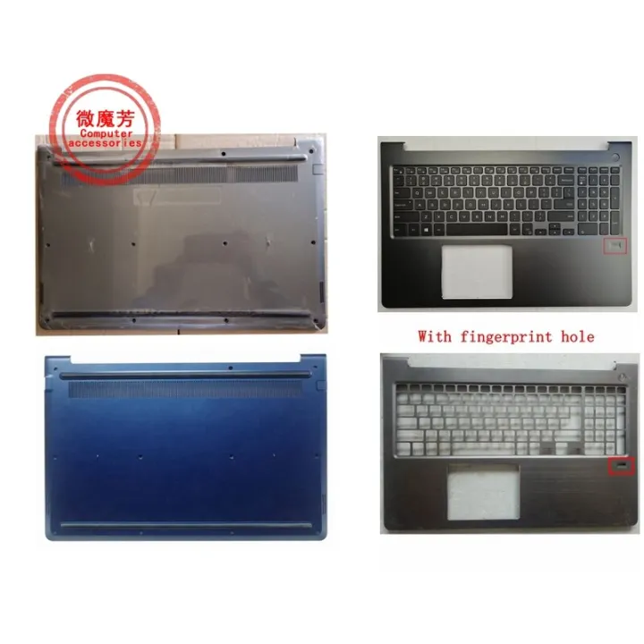 New Case For Dell Vostro 15-5568 15 5568 V5568 Palmrest Upper Cover With Fingerprint Hole FCN57 0FCN57/Bottom Base JD9FG 0JD9FG