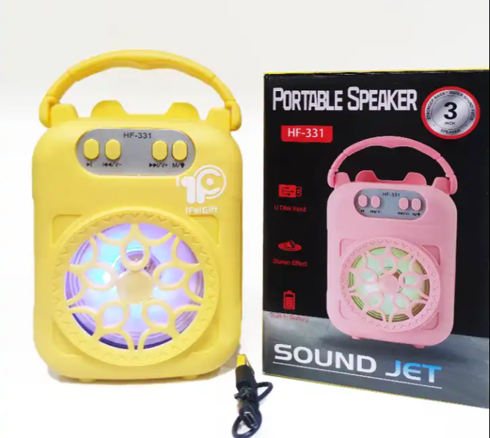 HF-331 New Design DJ Speaker 3inch Small Good Quality Speaker With Coloured Lights