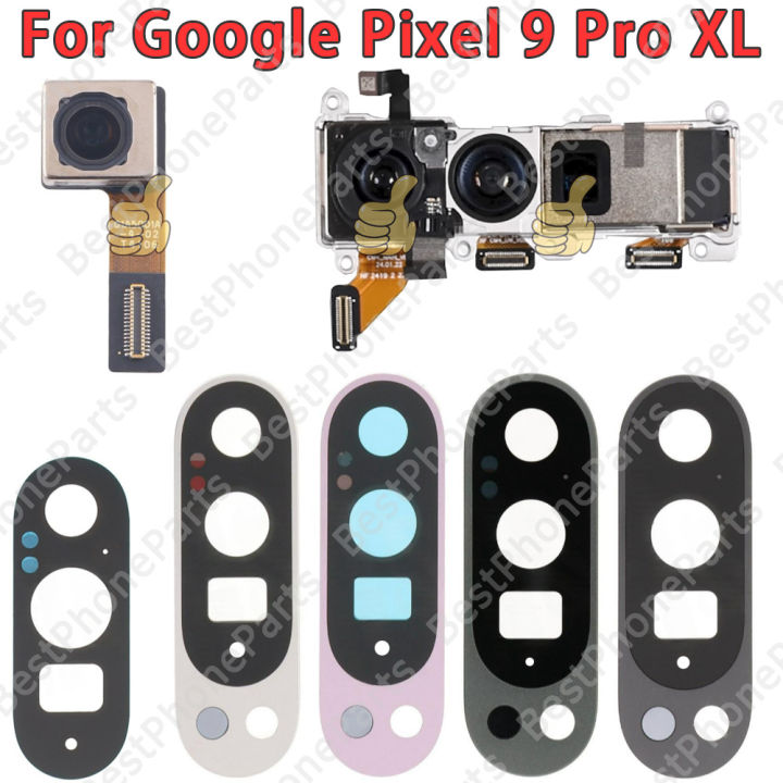 Front and Rear Back Camera For Google Pixel 9 Pro XL Main Facing Camera Module Flex Cable Glass Lenses Frames Replacement Spare