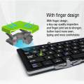 Portable Foldable Bluetooth Keyboard Aluminum Alloy Wireless Keyboard for IOS Android Windows PC Tablet Smartphone Built in Rechargeable Li-polymer Battery. 