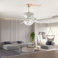 Ceiling Fan Gold Light Ceiling Fan Tuya Smart Crystal LED Chrome Wind Light Bedroom Living Room 42 Inch 52 Inch Remote Control. 