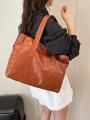 【Fast Delivery 1-4 day】Spacious Tote Bag for Women - Versatile Commuter Handbag with Shoulder Strap big capacity One Shoulder Handbag Soft Leather. 
