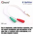 3.5mm Aux Male to 3.5mm Aux Dual Female Converter Adapter Splitter Mic Speaker Stereo Audio Headphone Splitter3.5 Aux Cp-1-101-110L. 