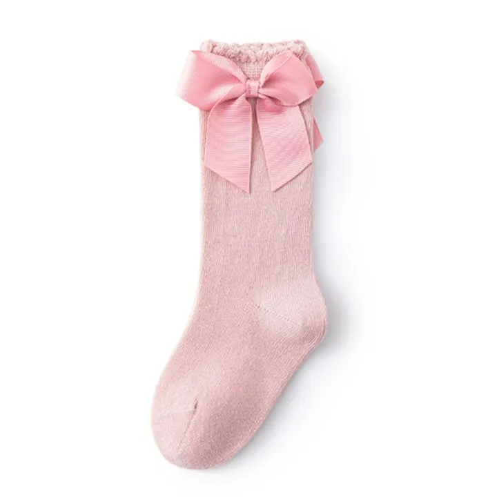 Girls%20Socks%20Bow%20Princess%20Socks%20Girls%20Baby%20Knee%20Socks%20Boneless%20Stitched%20Cotton%20Children%20Socks%20Baby%20Accessories%20-%20Image%205