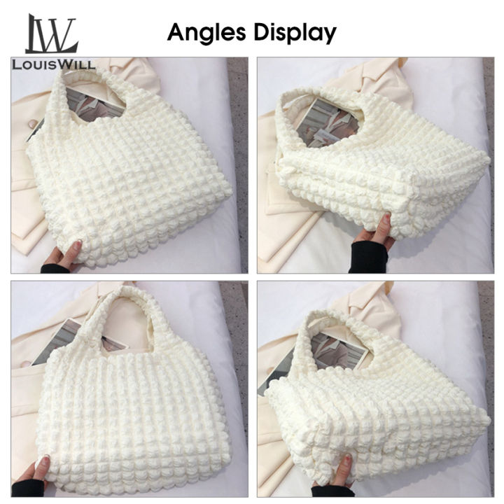 LouisWill%20Women%20Cloud%20Bubble%20Shoulder%20Bag%20Soft%20Tote%20Bag%20Casual%20Book%20Bags%20Handbags%20Pleated%20Bubble%20High%20Capacity%20Shoulder%20Bag%20/%20Handbag%20-%20Image%206