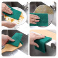 10pcs Nylon Emery Scouring Pad Dish Cloth Kitchen Household Dish Washing Cloth Non- Cleaning Cloth Rust Removal Brush Pot. 
