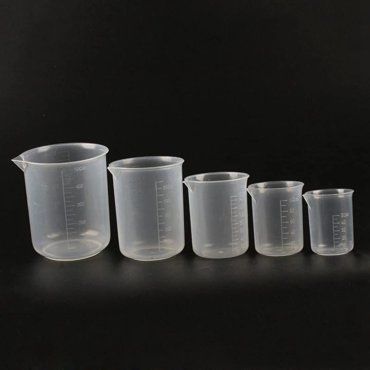 5pcs/set Plastic Measuring Cups Lab Beakers Water Flour Powder ...