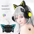 New Arrival RGB Cat Ear Wireless Headsets with Mic 7.1 Stereo Music Bluetooth 5.0 Headset Support Control Light Color Best gift. 