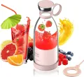 Portable blender smoothie maker, 350ml fresh juice mini blender bottle with usb fast charging, multifunctional milkshake juice smoothie bottle for gym, office, baby food, travel. 
