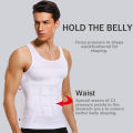 Compression Undershirt Men Body Shaper Adbomen Control Tank Top Black Workout Gym Shirts Slimming Shapewear Ab Weight Vest XXXL. 