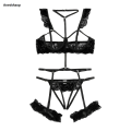 Anedshaop Women Underwire Lingerie Set 2pcs Halter Lace Panel Garters 2025 New Sleepwear Pajama Sets Clothing Seductive Lingerie. 