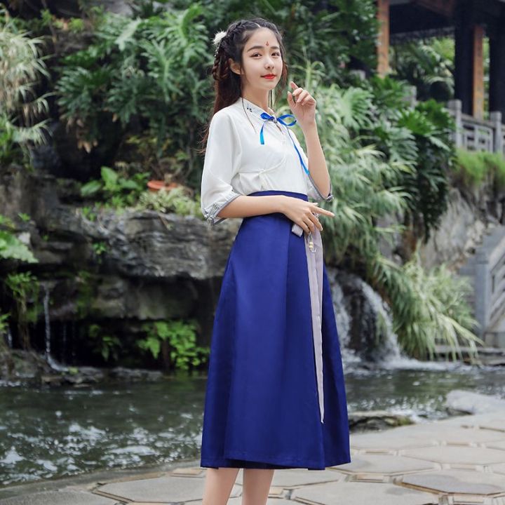 Women's%20Han%20Chinese%20Clothing%20Improved%20Spring%20and%20Summer%20Princess%20Costume%20Suit%20Republic%20of%20China%20Style%20Retro%20Outfit%20Casual%20Clothes%20Class%20Uniform%20Set%20-%20Image%203