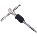 9Pcs Adjustable T-Handle Ratchet Tap Holder Wrench Tool Set with M3-M6 Screw Thread Metric Plug Tap and 2.5-5.0mm Twist Drill Bit. 