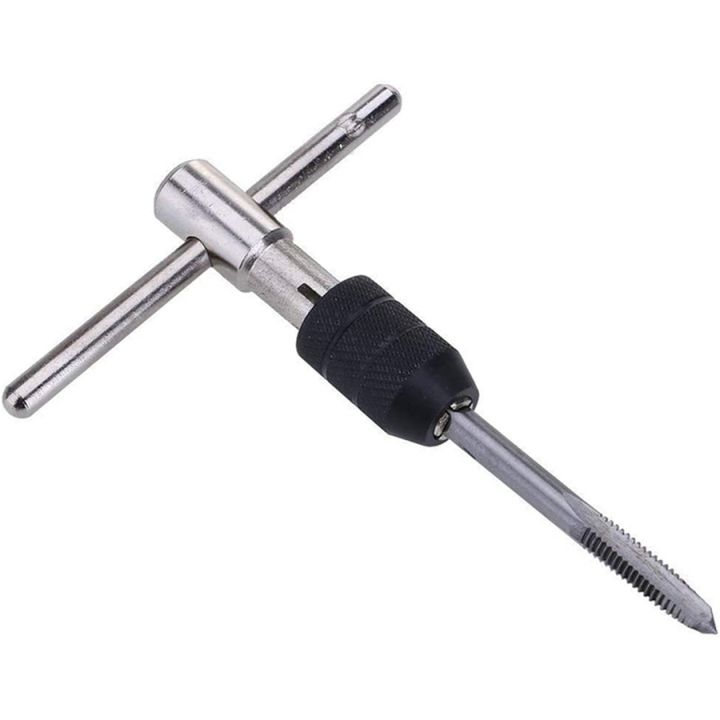 9Pcs%20Adjustable%20T-Handle%20Ratchet%20Tap%20Holder%20Wrench%20Tool%20Set%20with%20M3-M6%20Screw%20Thread%20Metric%20Plug%20Tap%20and%202.5-5.0mm%20Twist%20Drill%20Bit%20-%20Image%202