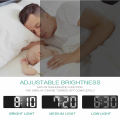 LED Mirror Screen Alarm Clock Creative Digital Clock Voice Control Snooze Time Date Temperature Display Rectangle Desktop Clocks. 
