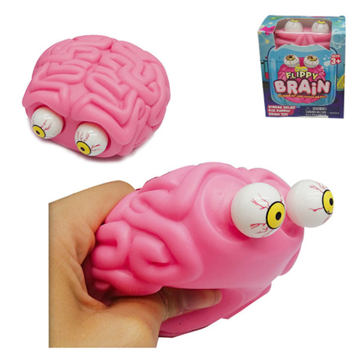 Flippy Brain Squishy Eye Popping Squeeze Fidget Toy Cool Stuff Kids ...