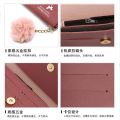 New Fashionable Butterfly Designer Women Girls Ladies Long Wallets Pure Color Wool Ball Bow Clutch Bag Card Bag Money Purse PU Leather Wallets. 