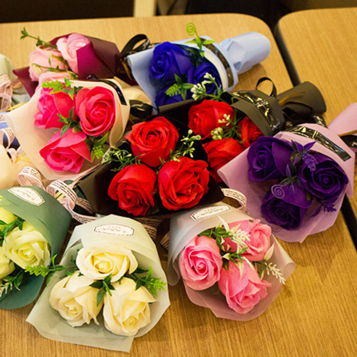 3%20Heads%20Artificial%20Rose%20Bouquet%20Hand%20Holding%20Soap%20Flower%20-%20Image%205