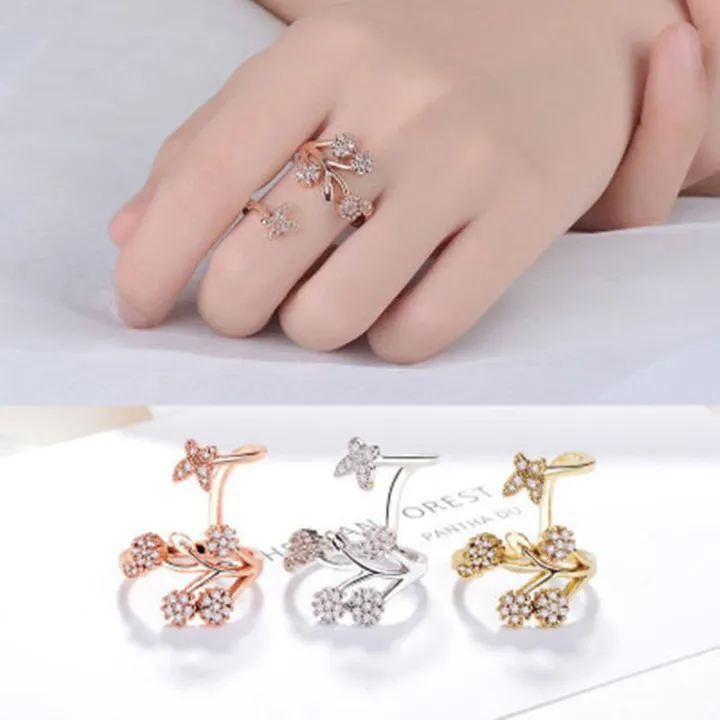 %E3%80%90IKE%E3%80%91Korean%20Butterfly%20Opening%20Ring%20for%20Ladies%20%20Flower%20Finger%20Ring%203%20Colors%20AAA%20Austria%20Wedding%20Jewelry%20-%20Image%204