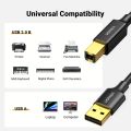 UGREEN USB Printer Cable USB 2.0 Bralded Cord Type A Male to Type B Male Printer Scanner Cable High Speed Compatible with Epson, Brother, HP, Canon, Lexmark, Dell, Xerox, Samsung, Plano, DAC. 